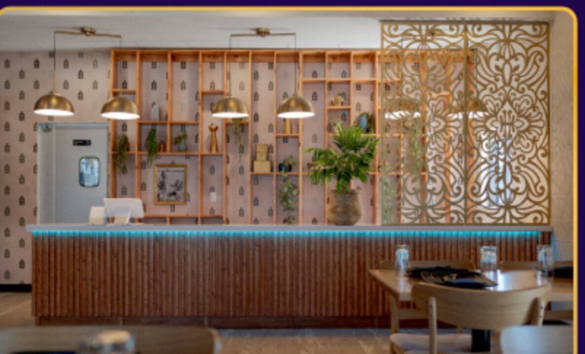 The front counter and fretwork screens